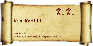 Kis Kamill névjegykártya