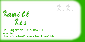 kamill kis business card